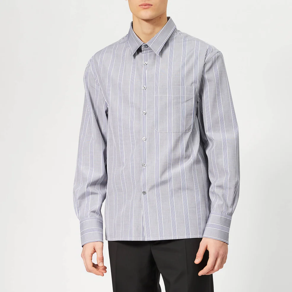 Lanvin Men's Oversized Chest Pocket Shirt - Blue Image 1