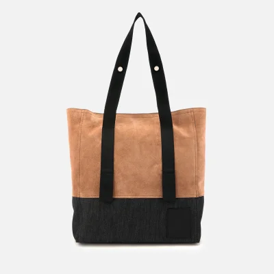 Lanvin Men's Suede Tote Bag - Black/Light Brown