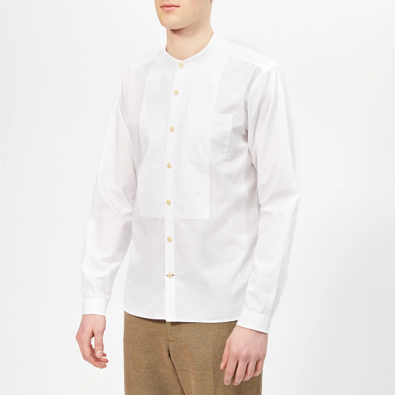 Oliver Spencer Men's Bib Grandad Shirt - Abbott White Image 1