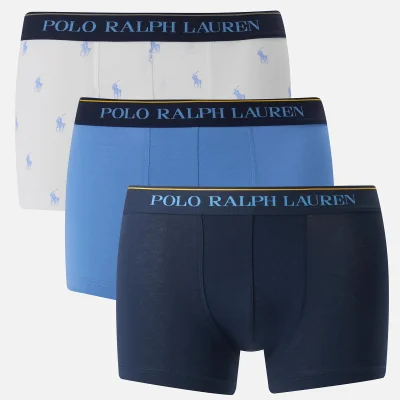 Polo Ralph Lauren Men's 3 Pack Classic Trunk Boxer Shorts - Cruise Navy/Bermuda Blue/White