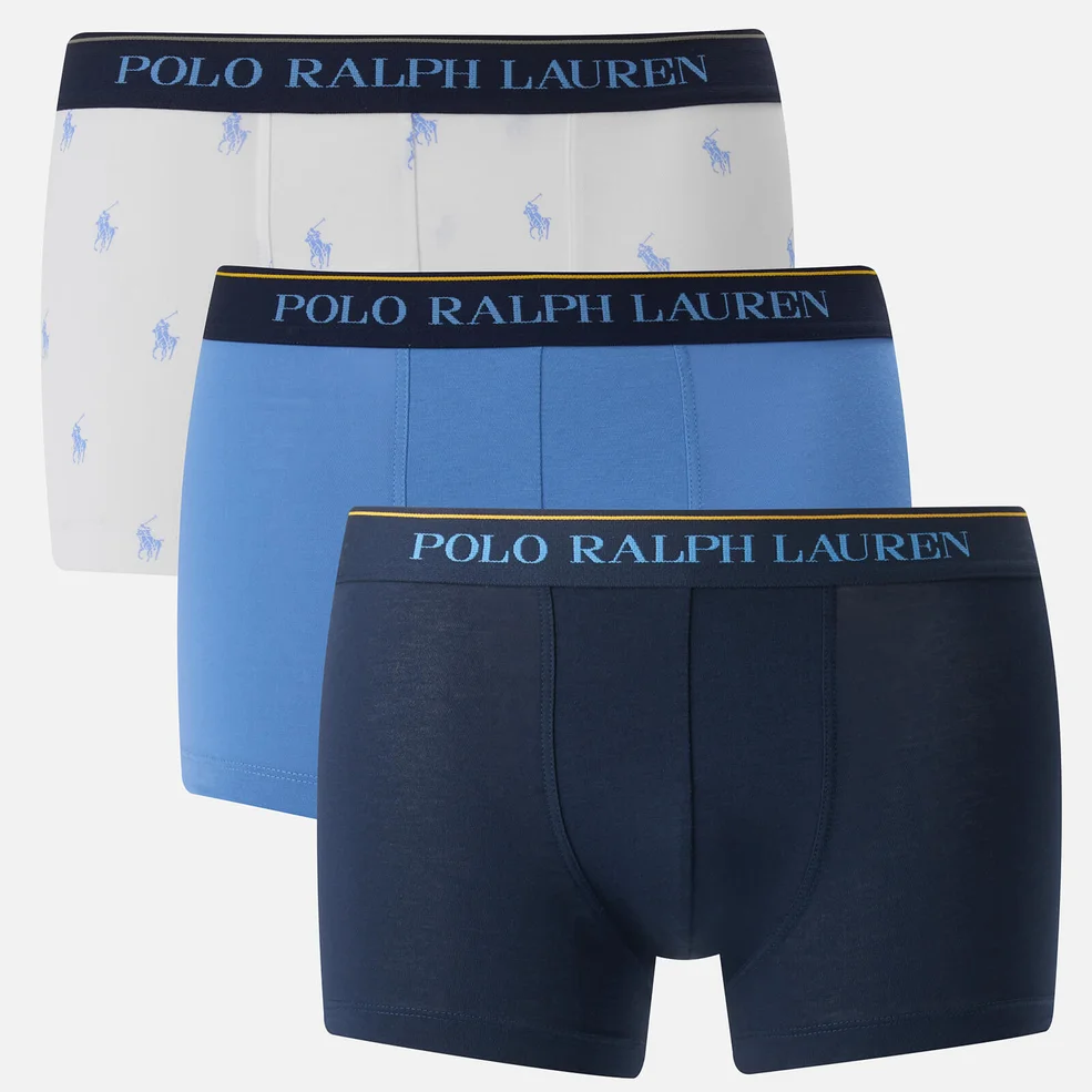 Polo Ralph Lauren Men's 3 Pack Classic Trunk Boxer Shorts - Cruise Navy/Bermuda Blue/White Image 1