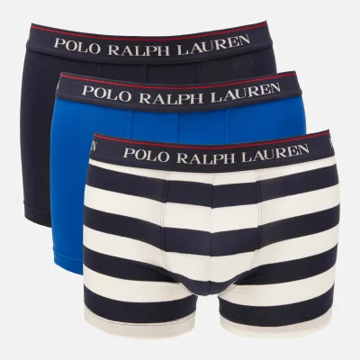Polo Ralph Lauren Men's 3 Pack Classic Trunk Boxer Shorts - Cruise Navy/Sapphire Star/Navy/White Stripe