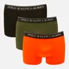 Polo Ralph Lauren Men's 3 Pack Classic Trunk Boxer Shorts - Black/Spanish Olive/Orange - Image 1
