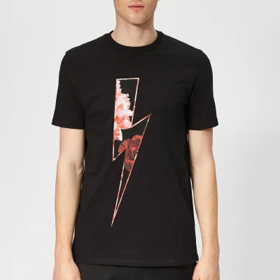 Neil Barrett Men's Floral Thunderbolt T-Shirt - Black/Multi