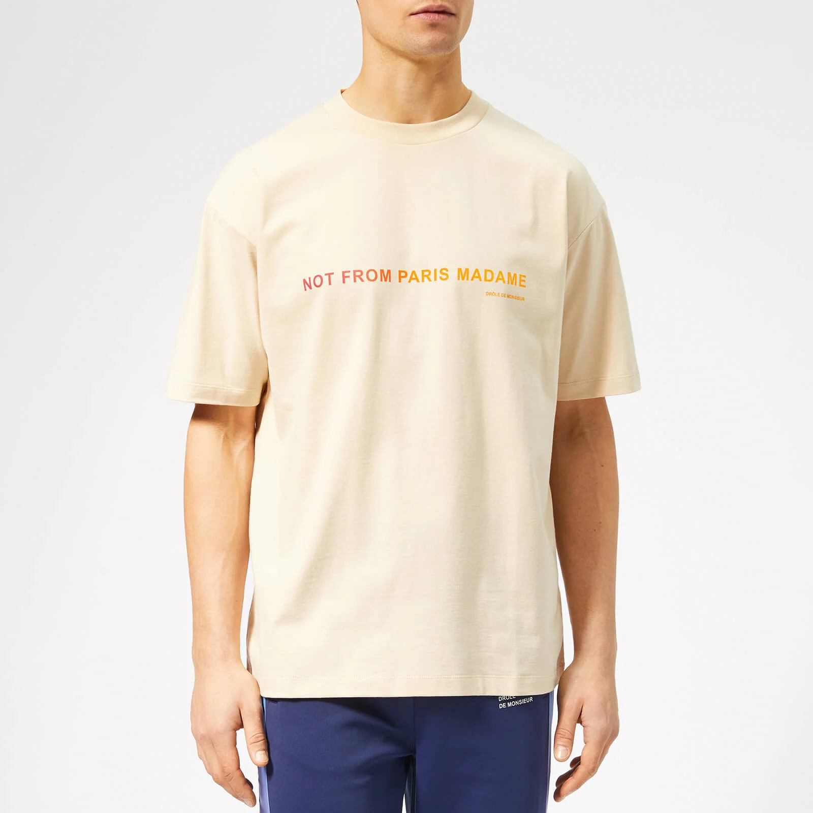 Drôle de Monsieur Men's Shaded Slogan T-Shirt - Beige Image 1
