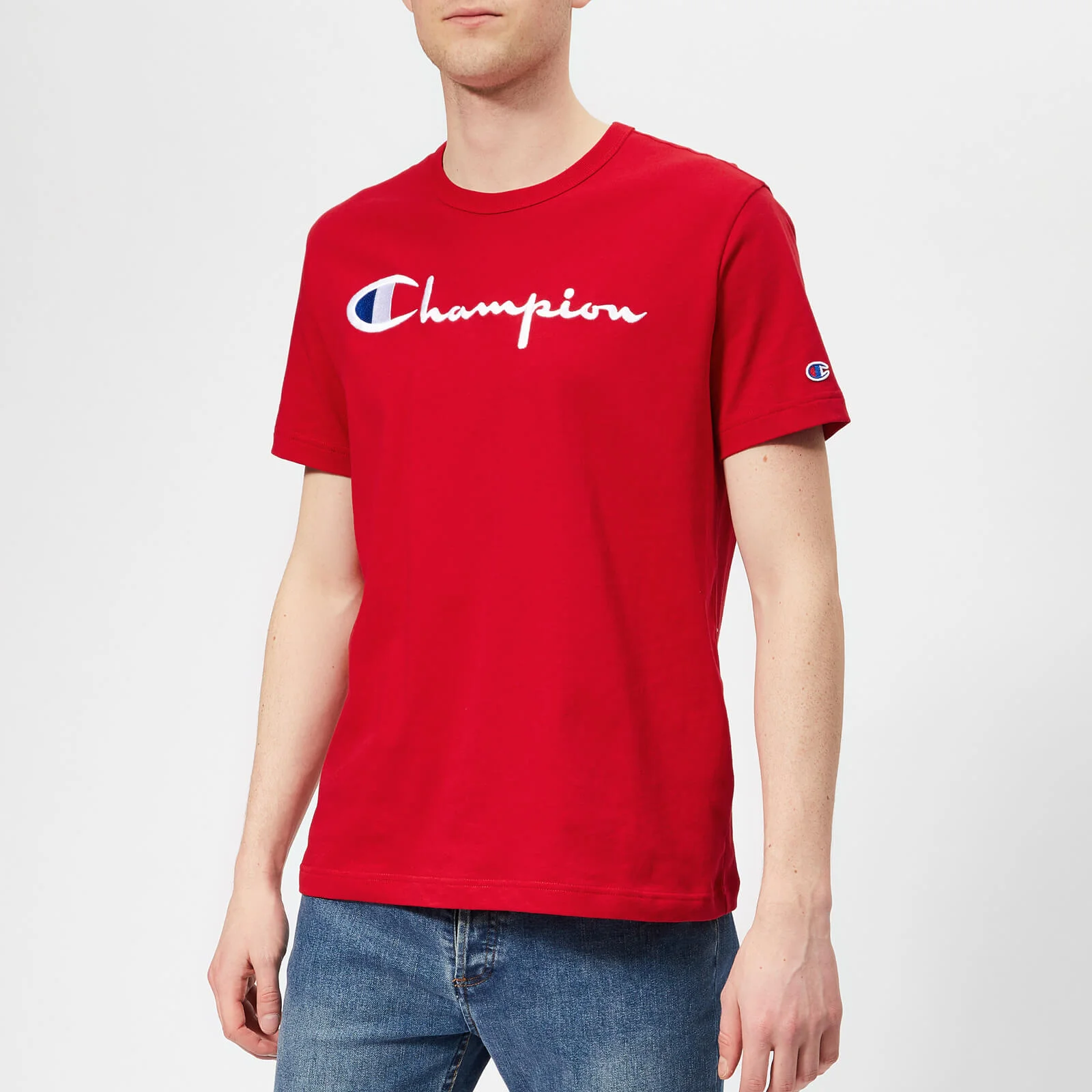 Champion Men's Script T-Shirt - Red Image 1