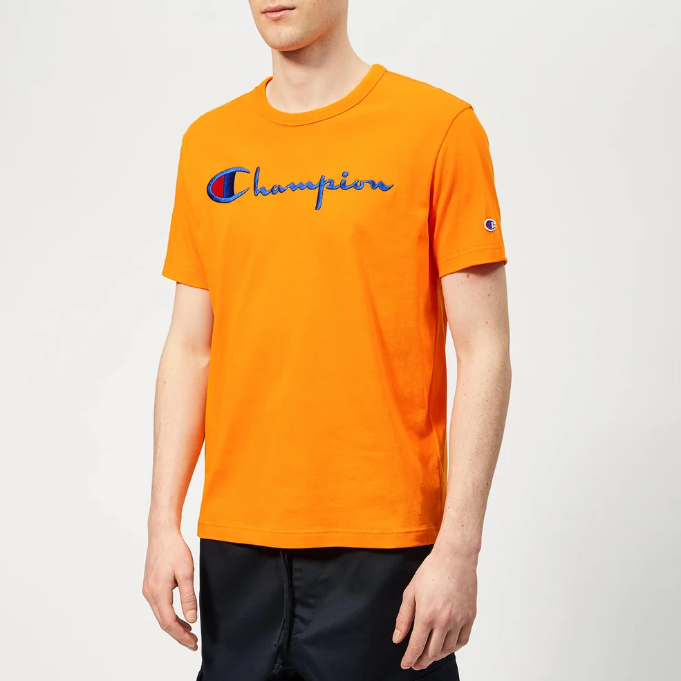 Champion Men's Script T-Shirt - Orange Image 1