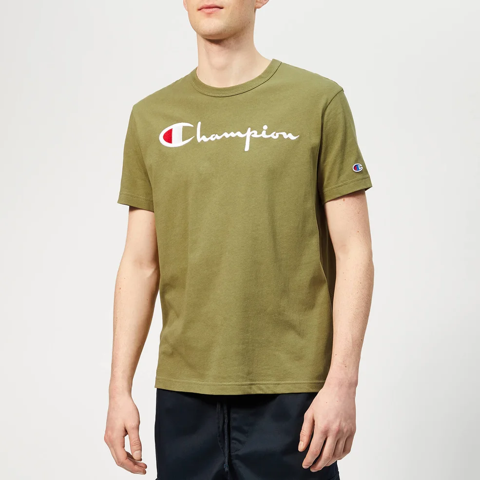 Champion Men's Script T-Shirt - Khaki Image 1
