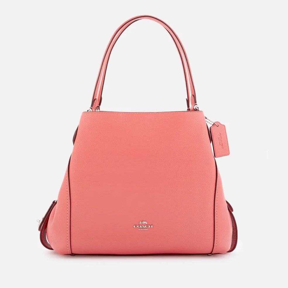 Coach Women's Polished Pebble Leather Edie 31 Shoulder Bag - Bright Coral Image 1