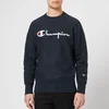 Champion Men's Crew Neck Script Sweatshirt - Navy - Image 1