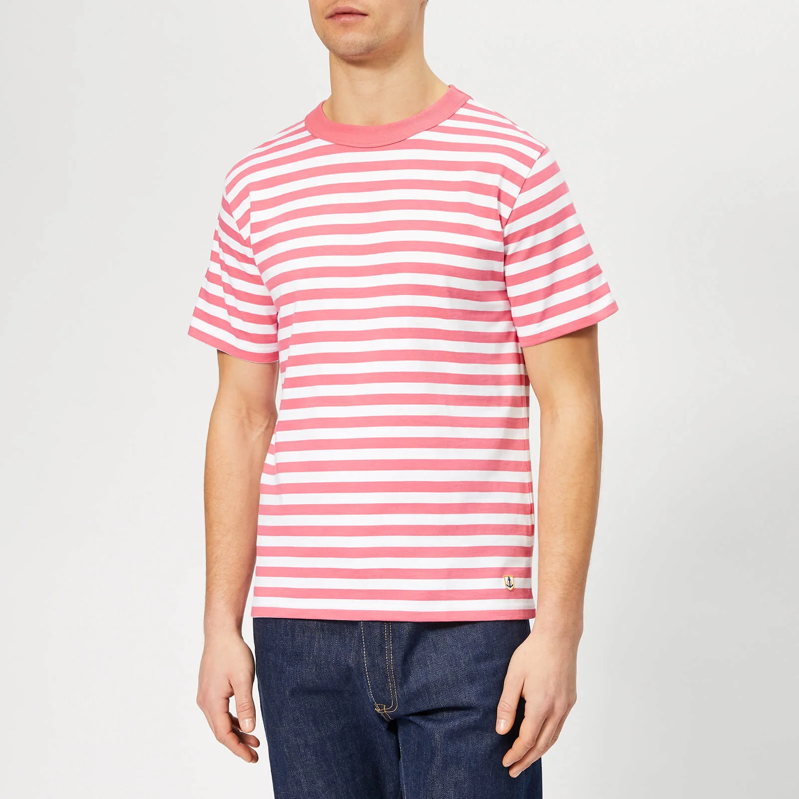 Armor Lux Men's Mc Heritage T-Shirt - New Pink/Blanc Image 1