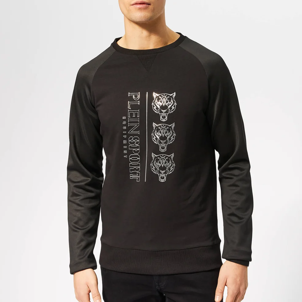 Plein Sport Men's Sweatshirt Long Sleeve Tiger - Black/Silver Image 1