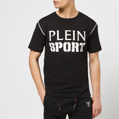 Plein Sport Men's Round Neck Short Sleeve Tennis T-Shirt - Black/White