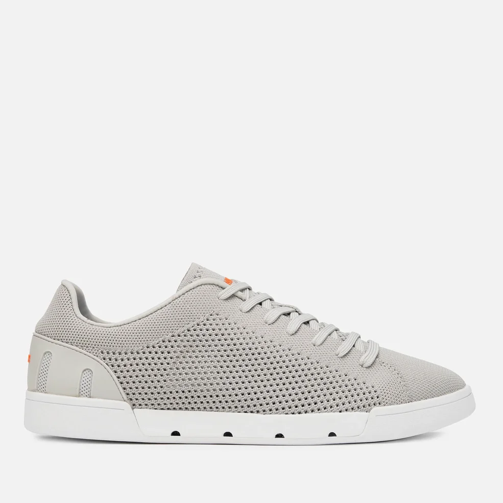 SWIMS Men's Breeze Tennis Knit Trainers - Light Grey/White Image 1