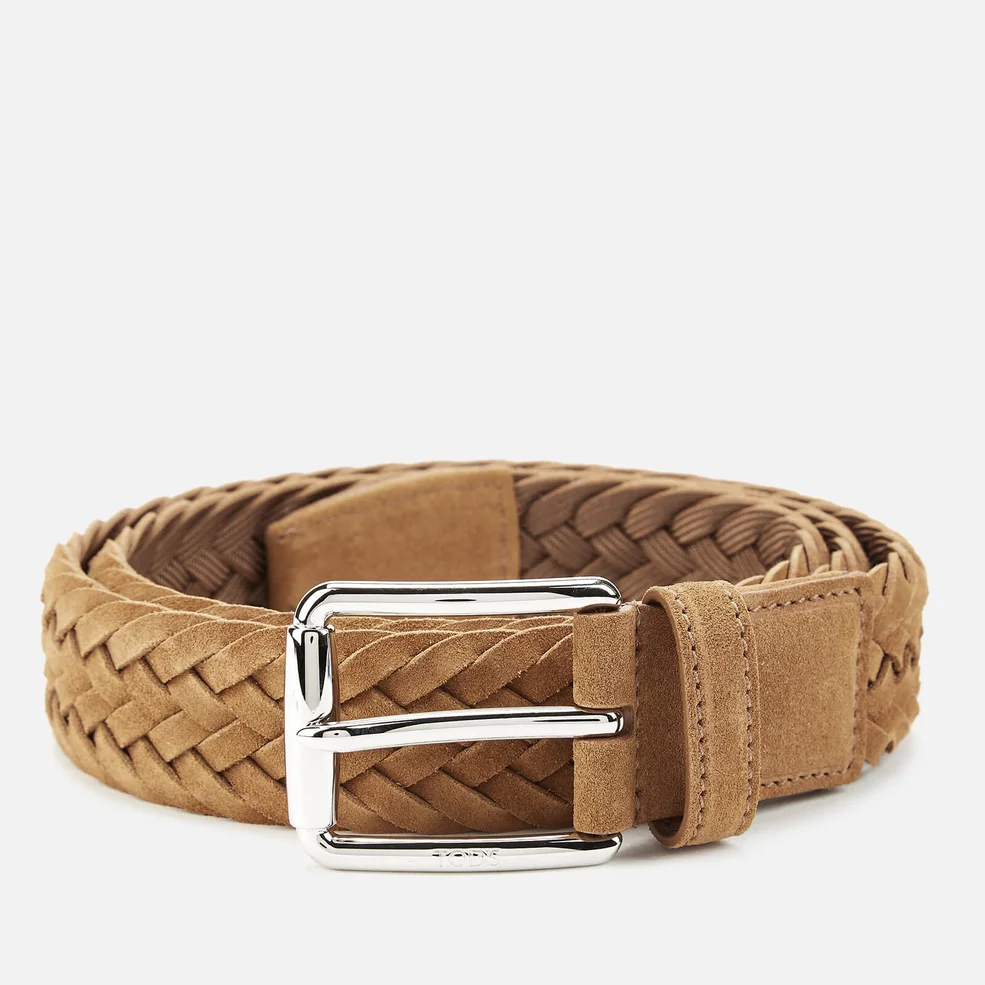 Tod's Men's Woven Suede Belt - Biscotti Image 1