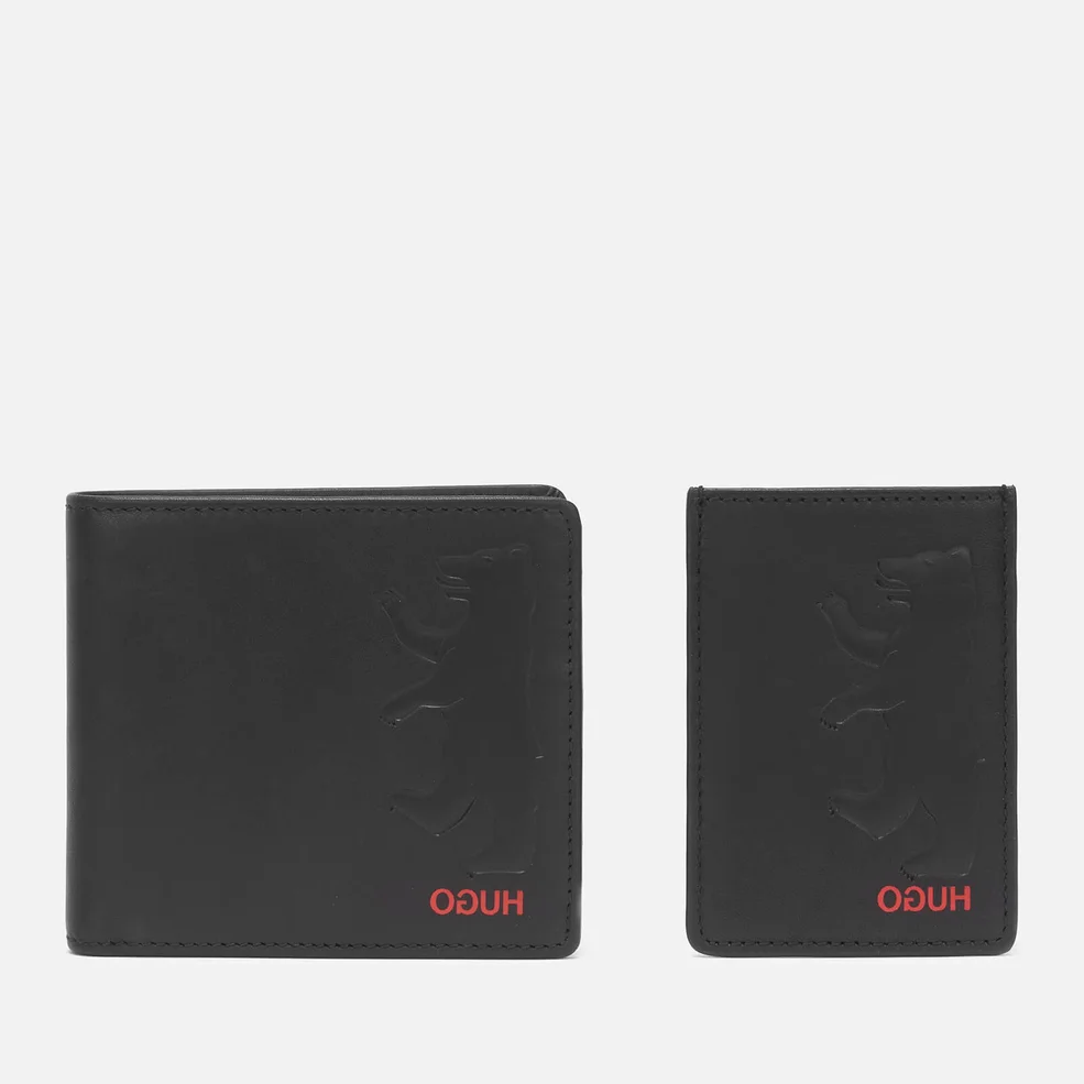 HUGO Men's Wallet and Card Case Gift Box - Black Image 1