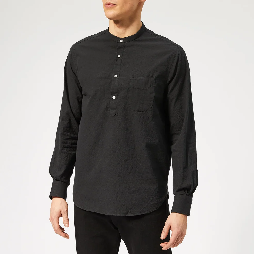Officine Générale Men's Auguste Seersucker Shirt - Black Image 1
