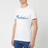 Balmain Men's Signature T-Shirt - Blanc/Bleu - Image 1