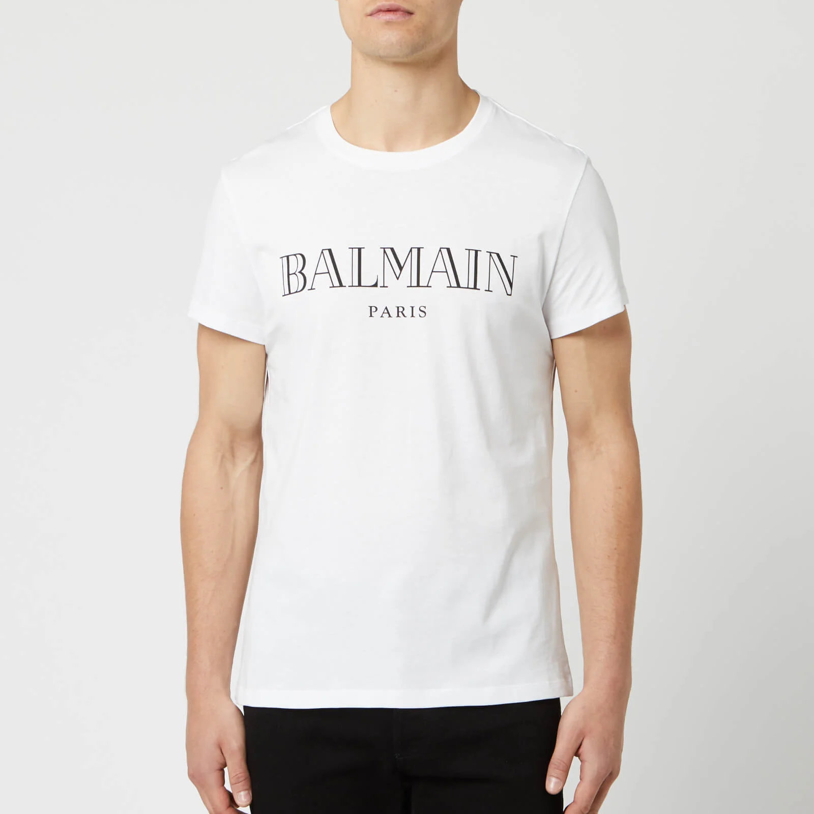 Balmain Men's Paris T-Shirt - Blanc/Noir Image 1