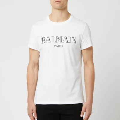 Balmain Men's Paris T-Shirt - Blanc/Noir