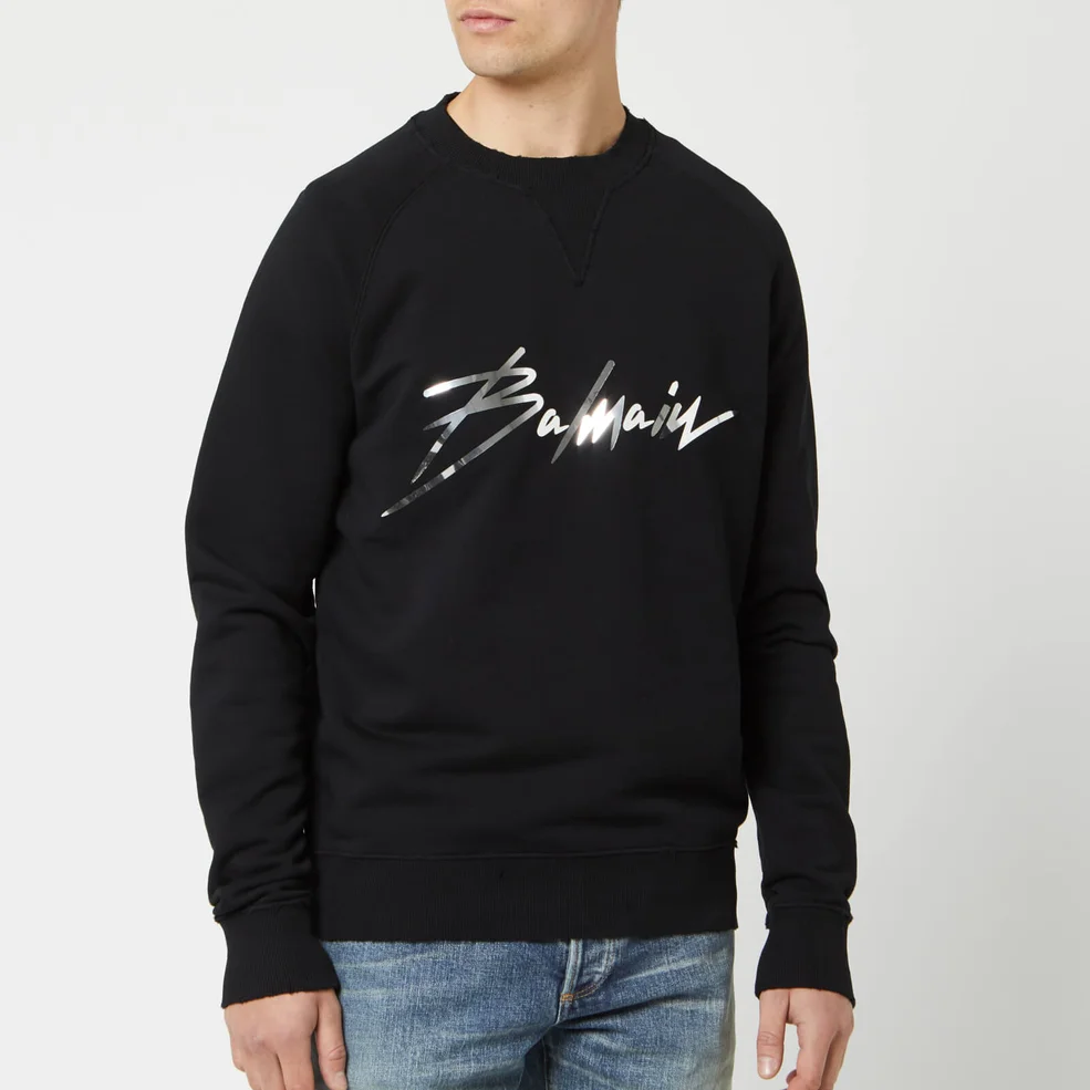 Balmain Men's Signature Sweatshirt - Noir Image 1
