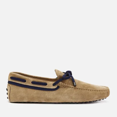 Tod's Men's Laced Driving Shoes - Beige/Blue