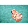Sunnylife Inflatable Flamingo Family Drink Holder - Rose Gold - Image 1