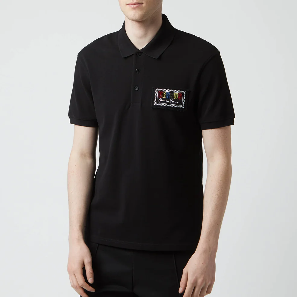Versus Versace Men's Box Logo Polo Shirt - Black Image 1
