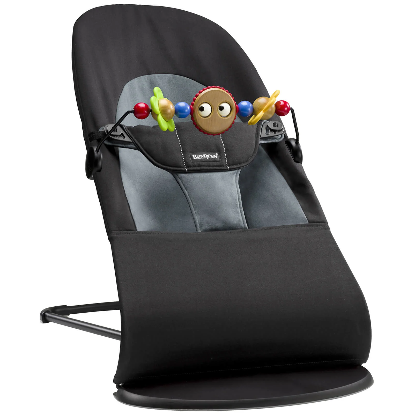 BABYBJÖRN Bouncer Soft and Googly Eyes Bouncer Toy - Black and Grey Image 1