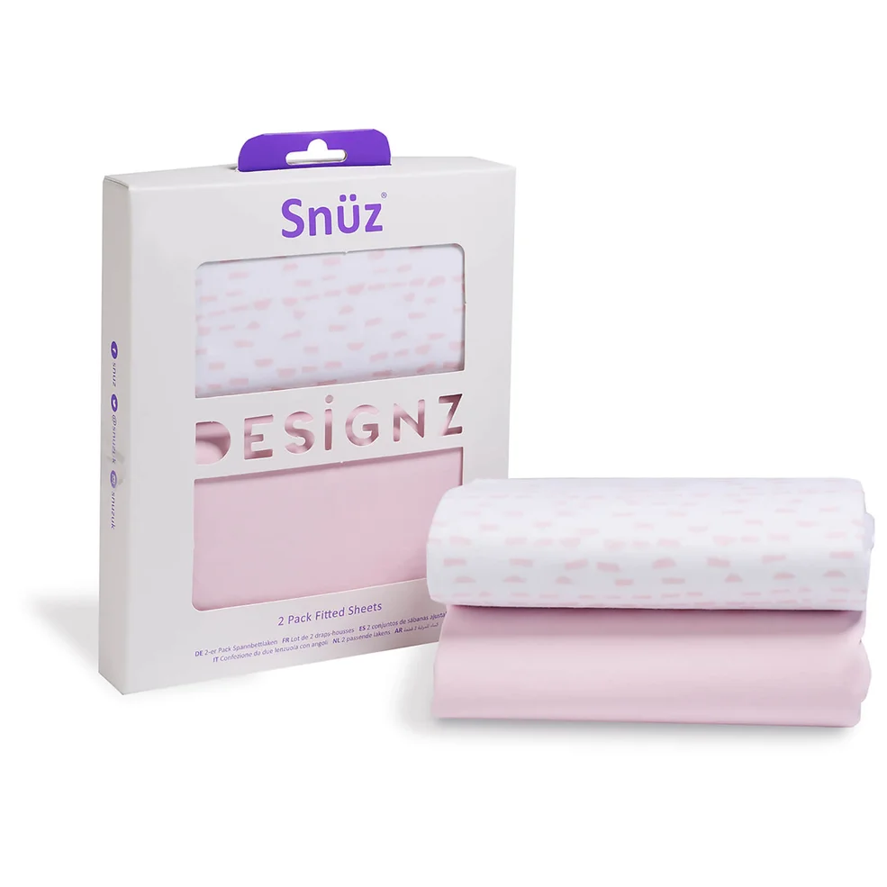 Snüz Bedside Crib 2 Pack Fitted Sheets - Wave Rose Image 1