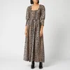 Ganni Women's Cotton Silk Dress - Leopard - Image 1