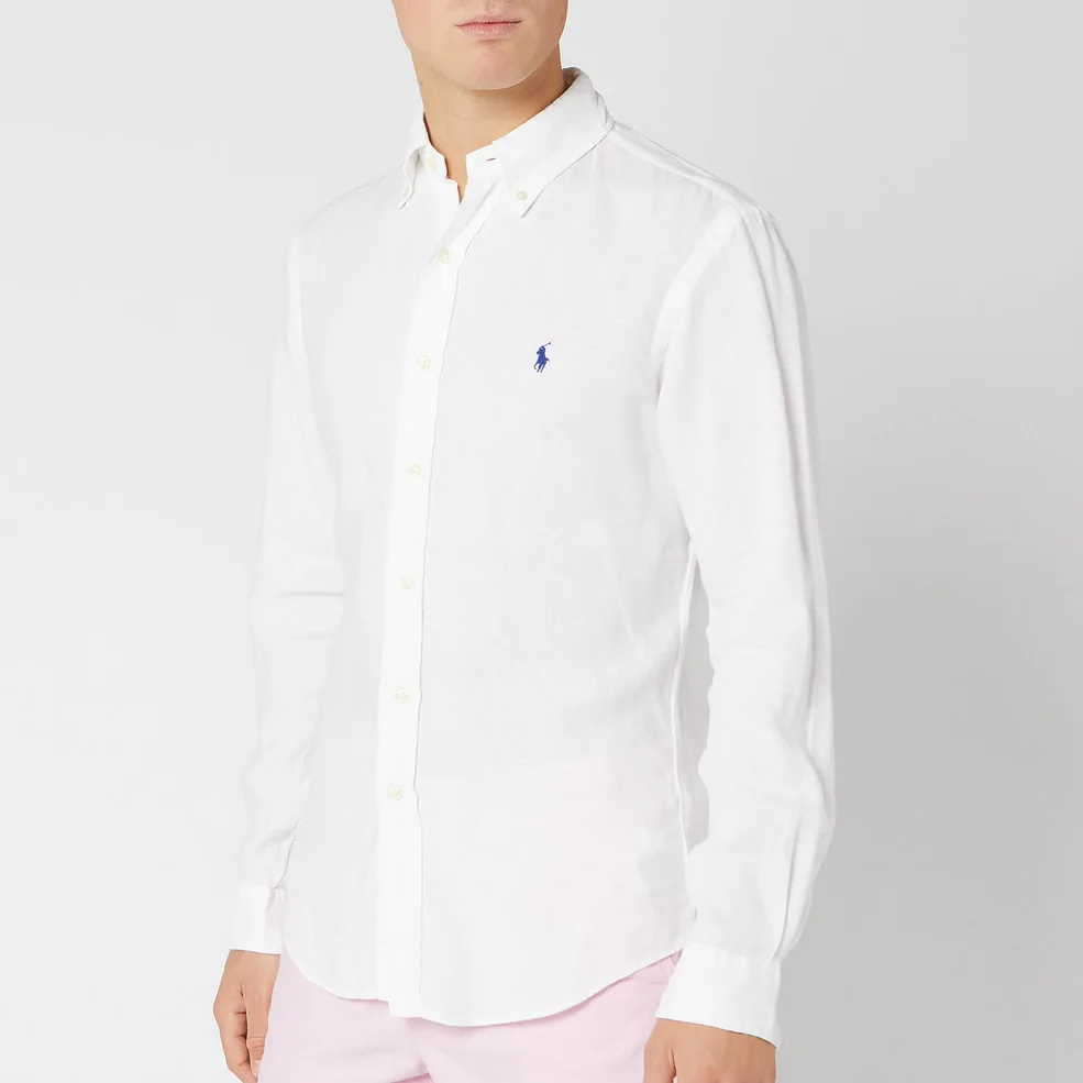 Polo Ralph Lauren Men's Slim Fit Linen Shirt - Pure White Image 1