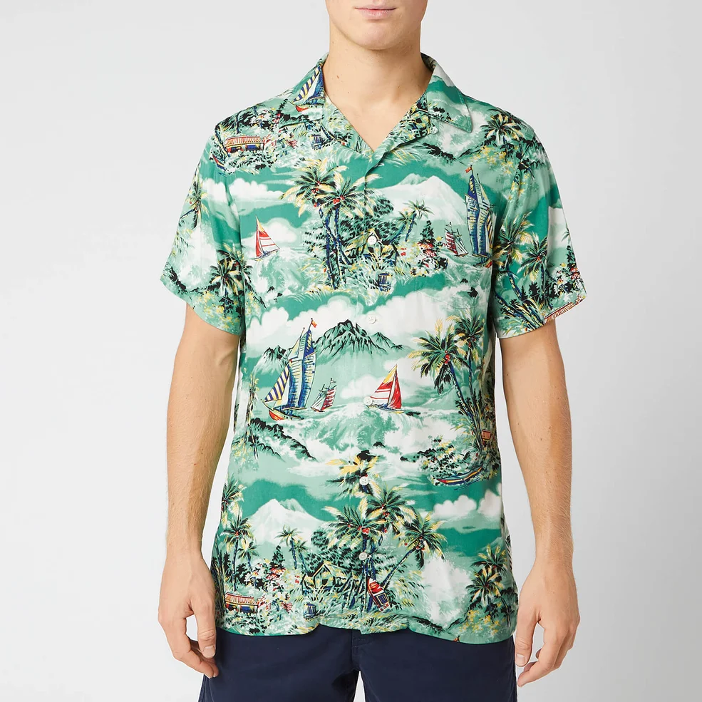 Polo Ralph Lauren Men's Camp Collar Shirt - Stormy Tropical Image 1