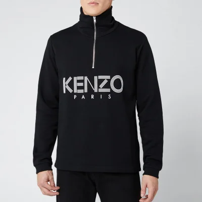 KENZO Men's Paris Half Zip Sweatshirt - Black