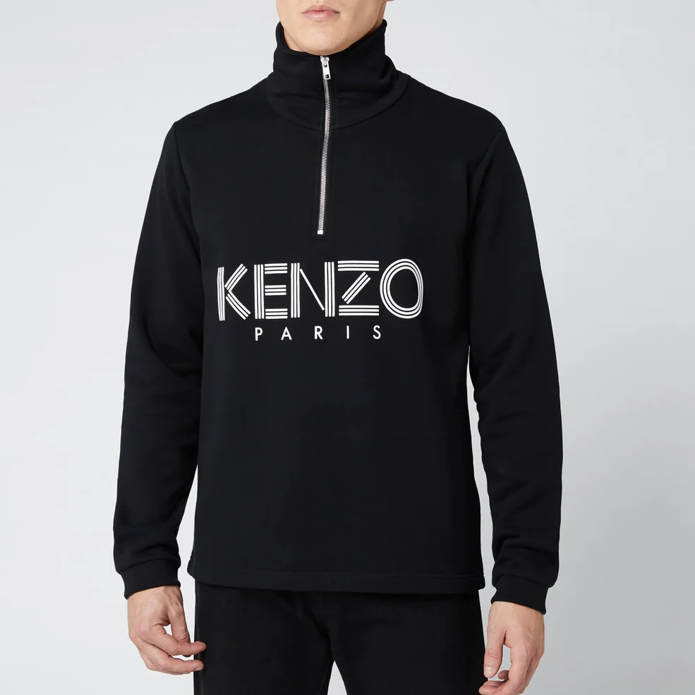 KENZO Men's Paris Half Zip Sweatshirt - Black Image 1