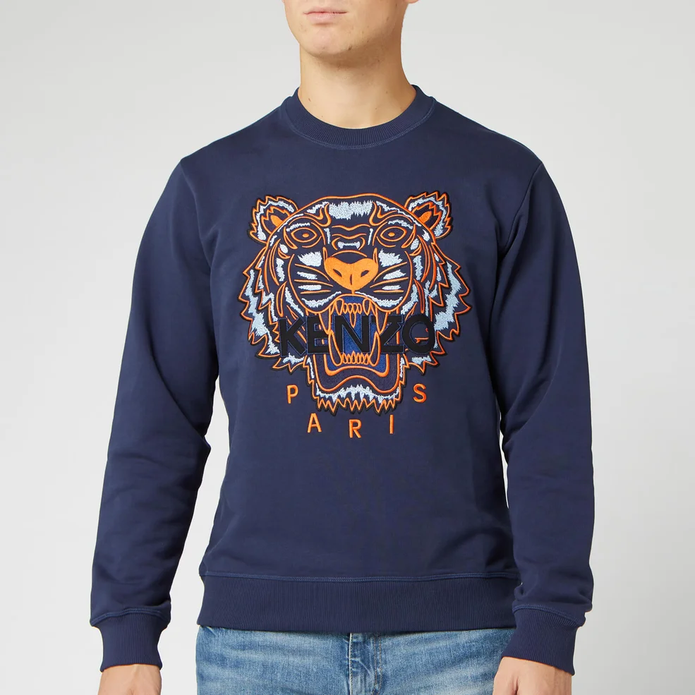 KENZO Men's Classic Tiger Embroidered Sweatshirt - Ink Image 1