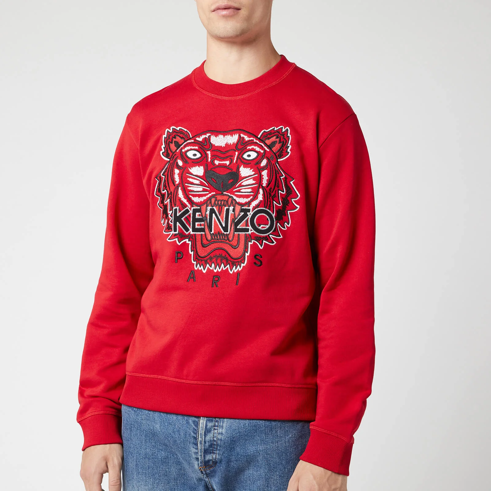KENZO Men's Classic Tiger Embroidered Sweatshirt - Red Image 1