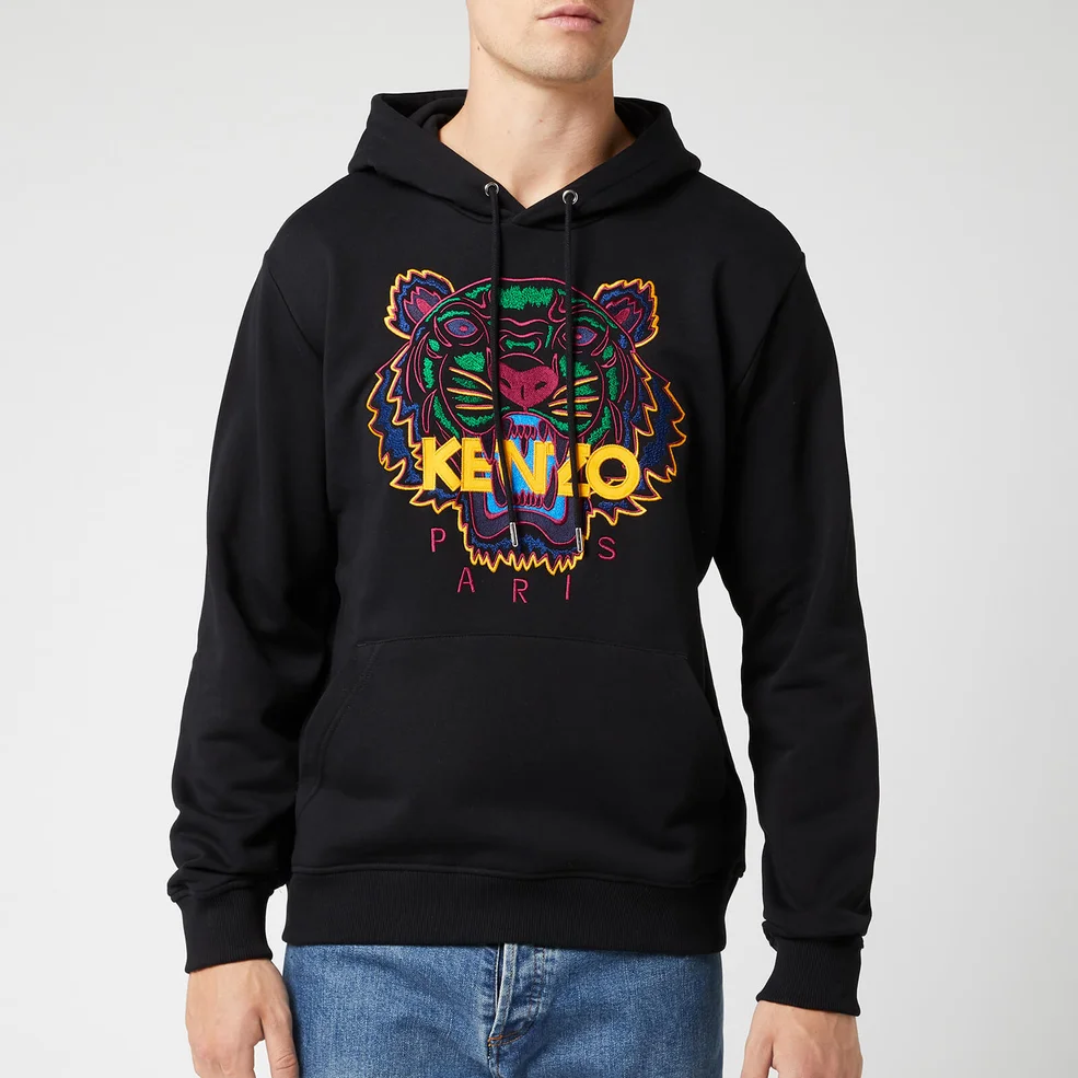 KENZO Men's Classic Tiger Embroidered Overhead Hoodie - Black Image 1
