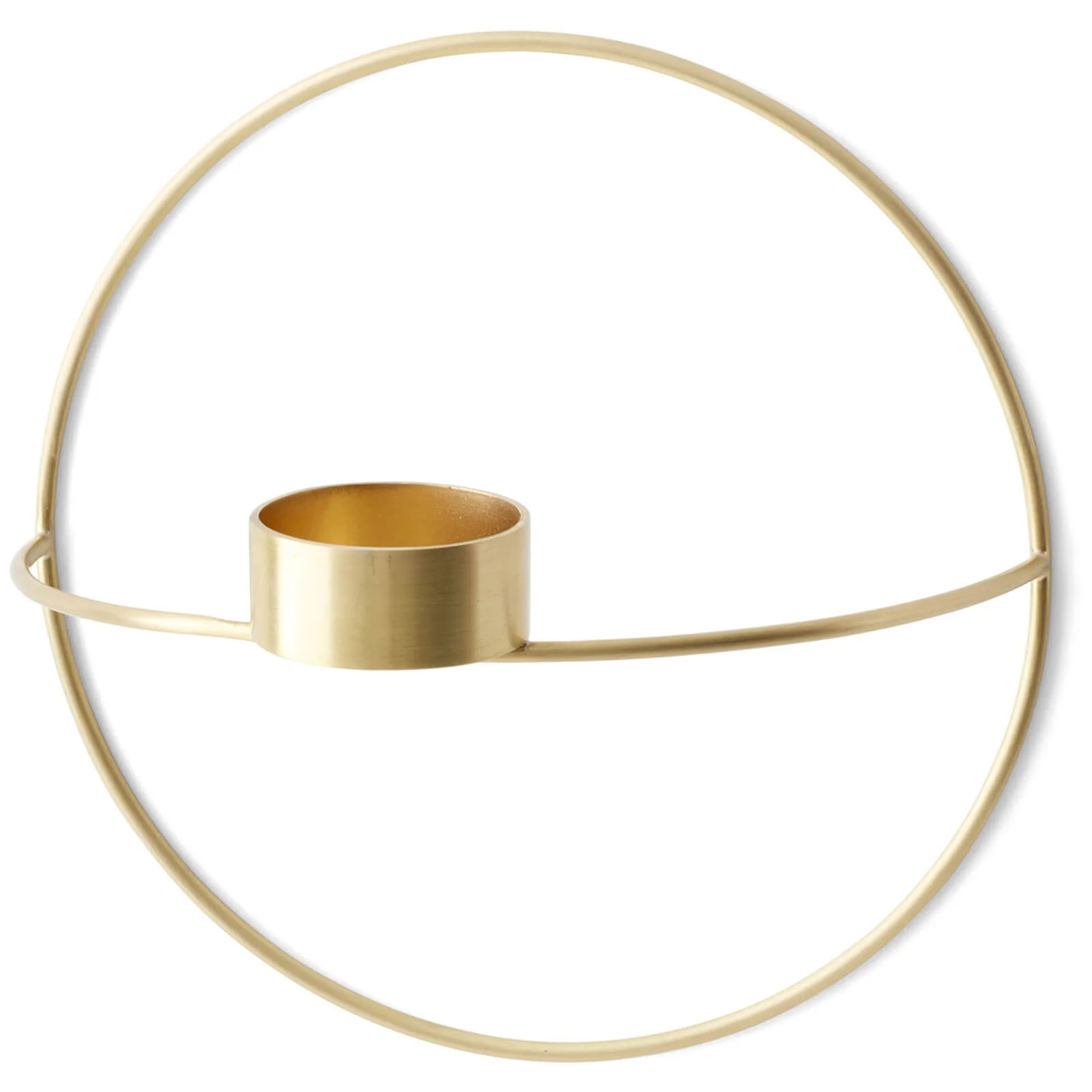 Menu POV Circle Tealight Candle Holder - Brass Image 1