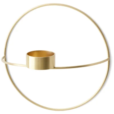 Menu POV Circle Tealight Candle Holder - Brass