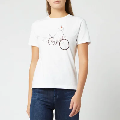 PS Paul Smith Women's Dog On Bike T-Shirt - White