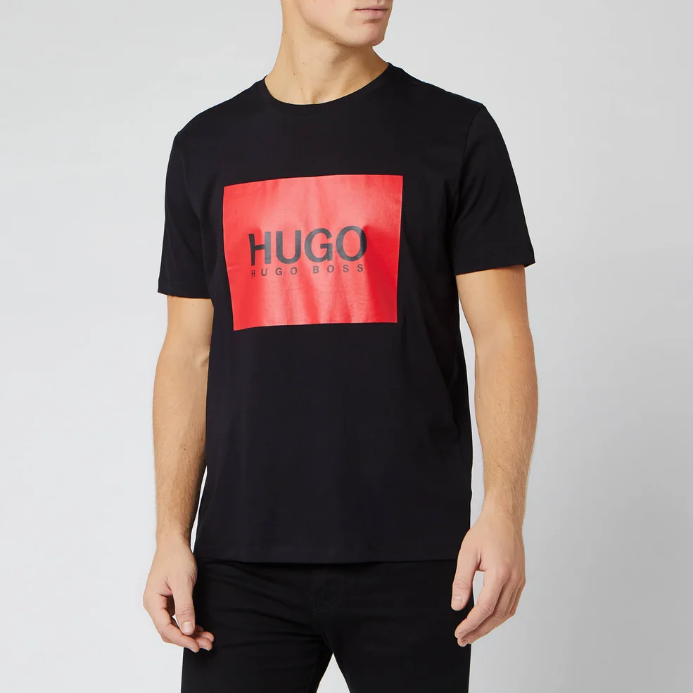 HUGO Men's Dolive Box Logo T-Shirt - Black Image 1