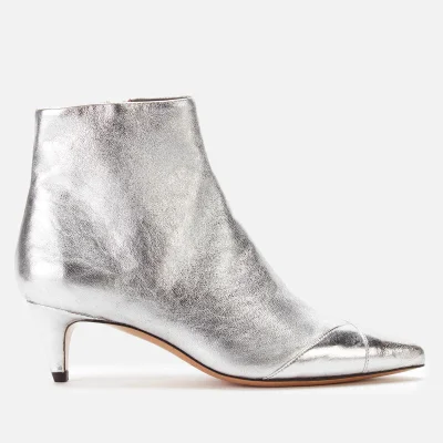 Isabel Marant Women's Durfee Metallic Low Heel Ankle Boots - Silver