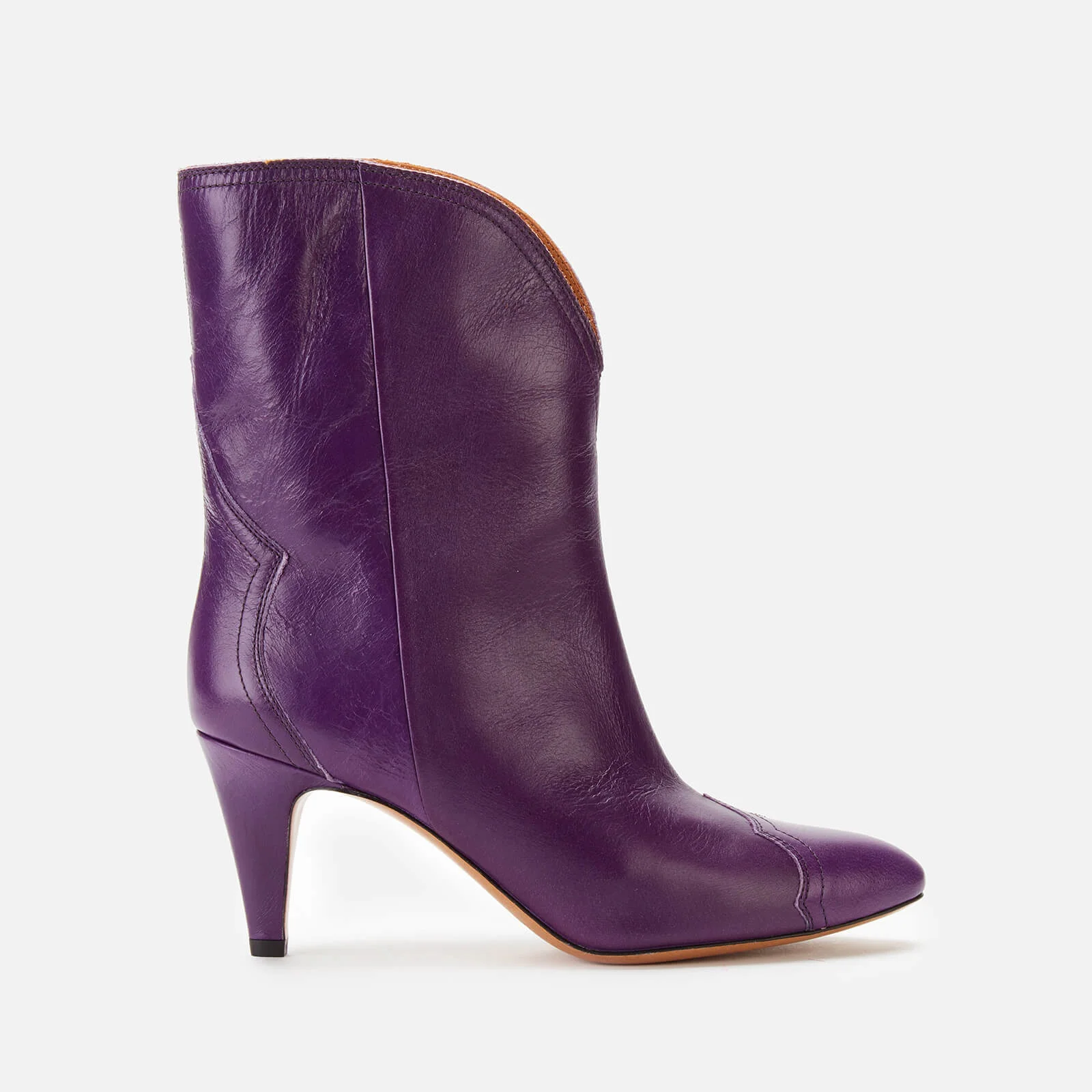 Isabel Marant Women's Dythey Shiny Western Heel Boots - Purple Image 1