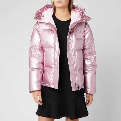 KENZO Women's Metalized Crinkled Puffa Jacket - Flamingo Pink