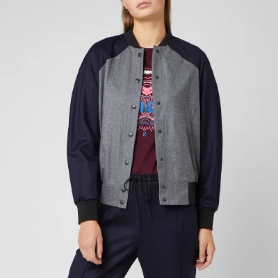 KENZO Women's Flannel Bomber Jacket - Medium Grey