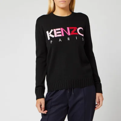 KENZO Women's Wool Merino Kenzo Paris Jumper - Black