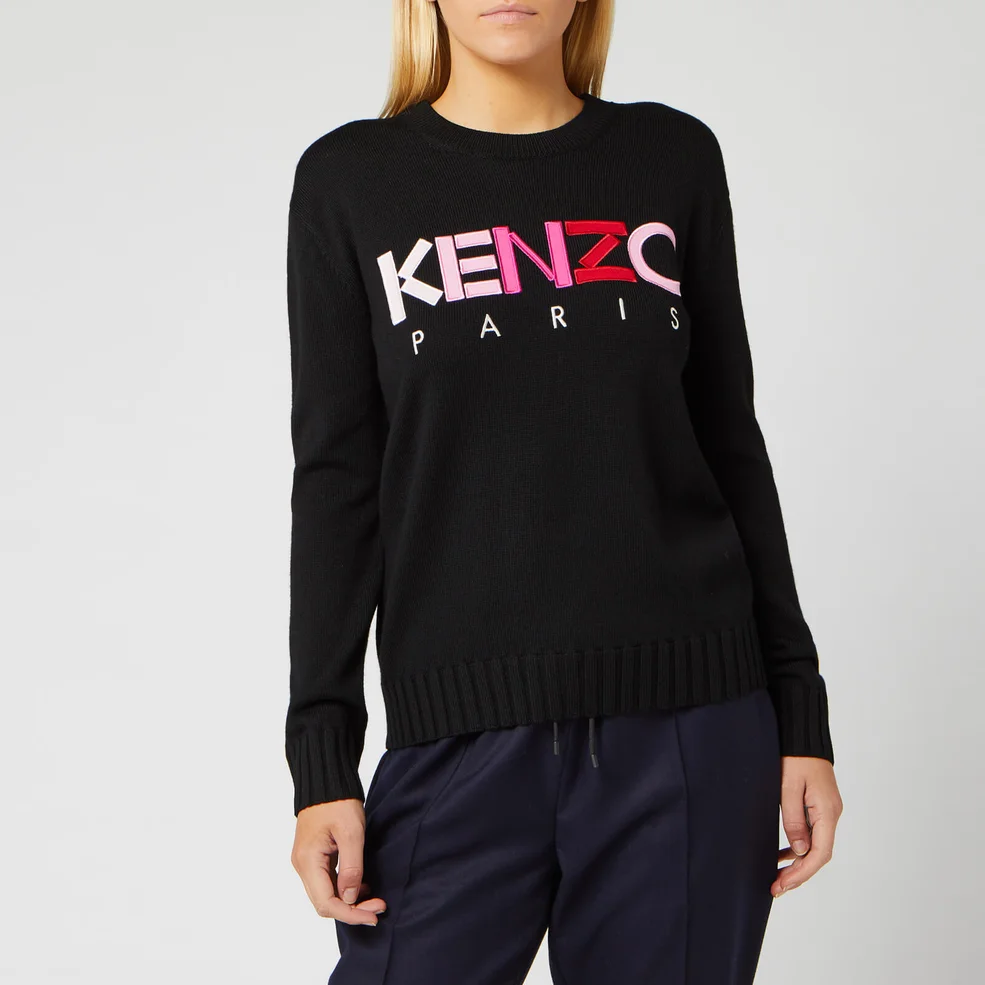 KENZO Women's Wool Merino Kenzo Paris Jumper - Black Image 1