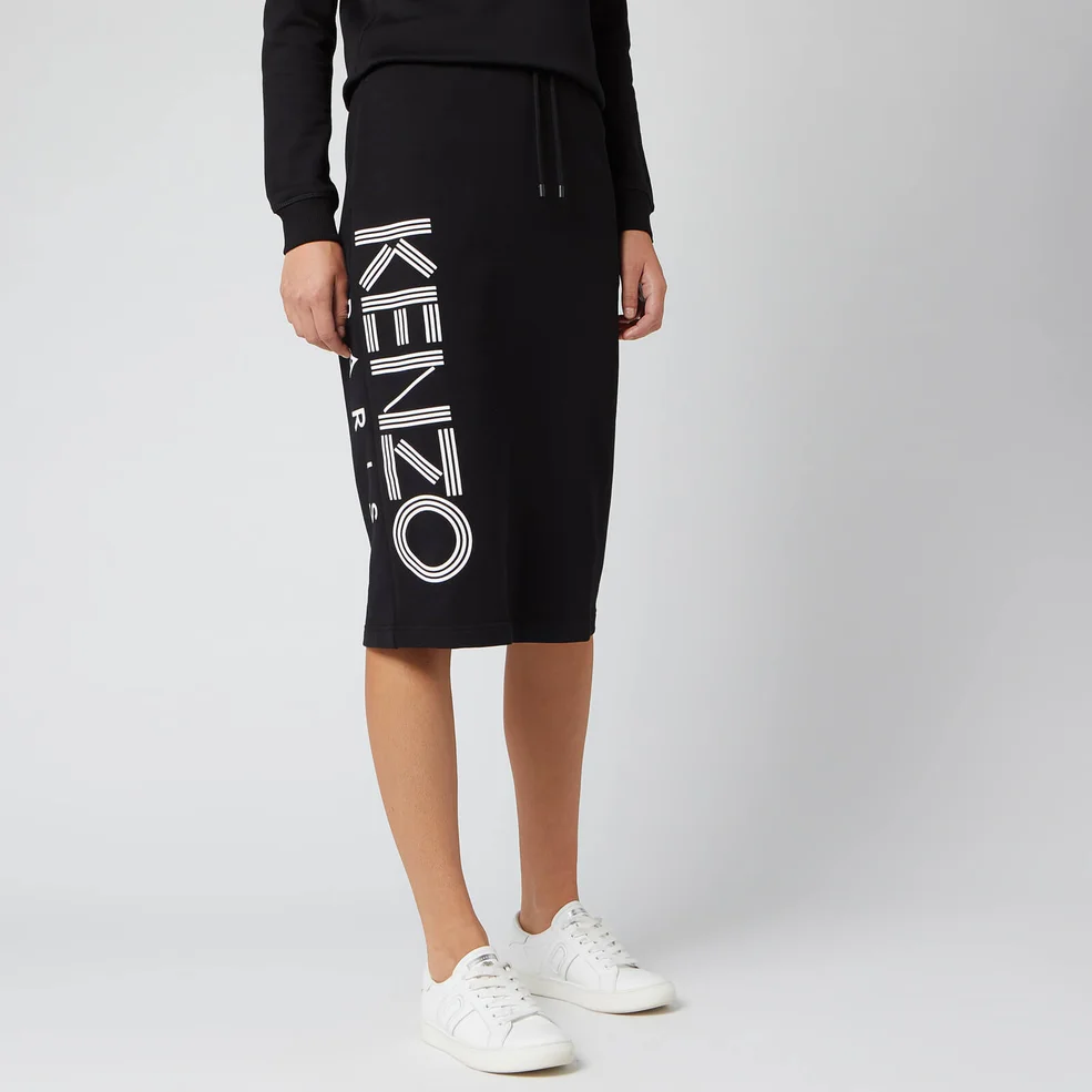 KENZO Women's Kenzo Sport Cotton Classic Moleton Skirt - Black Image 1