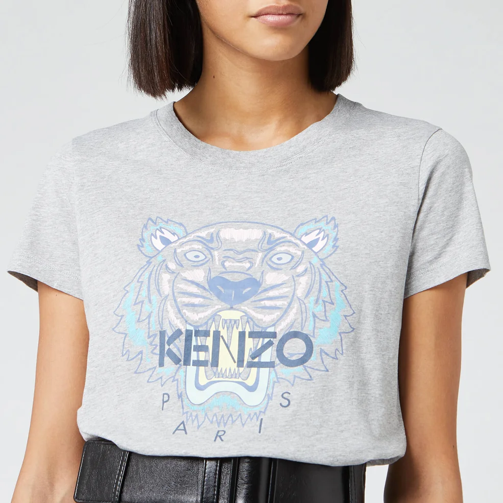 KENZO Women's Classic Tiger Light Cotton Single Jersey T-Shirt - Pearl Grey Image 1